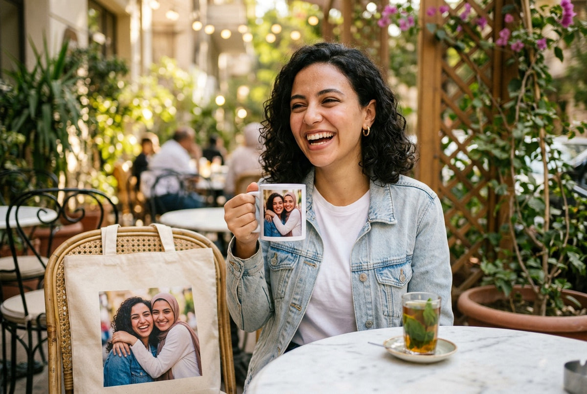 إزاي تطبع صورتك أو تصميمك على مج أو شنطة في مصر — خطوة بخطوة