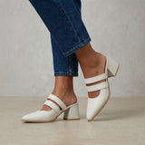 White Double Strap Mules – Step Into Your Power