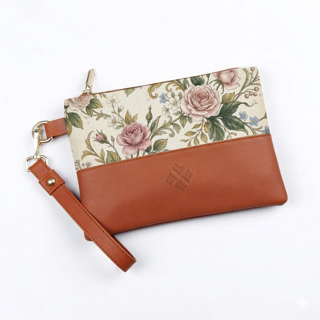 Toiletry Pouch Vintage Victorian Rose Aesthetic Botanical