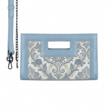 Blue City Sleek Clutch Dusty Blue Damask Floral Pattern - 2