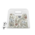 White Chic Peek Handbag Vintage Castle Floral Neoprene