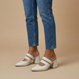 White Double Strap Mules – Step Into Your Power