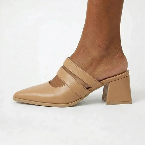 Beige Double Strap Mules – Step Into Your Power