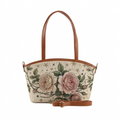 Wide Tote Bag Vintage Enchanted Garden with Celestial Star
