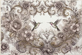 White City Sleek Clutch Hummingbird Floral Soft Floral Aesthetic