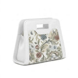 White Chic Peek Handbag Vintage Castle Floral Neoprene