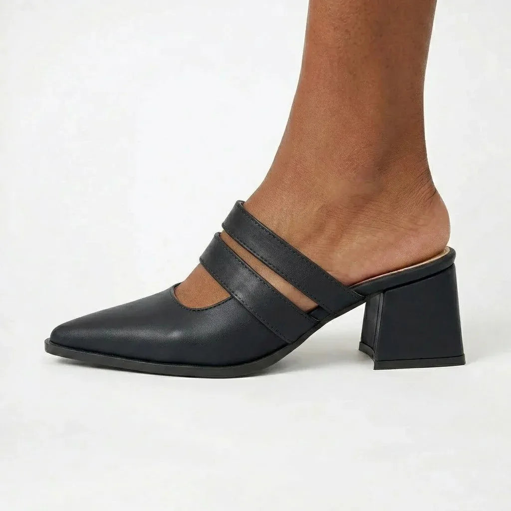 Black Double Strap Mules – Step Into Your Power - 1 - tryon