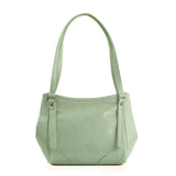 Mint Green Leather Tote Bag floral