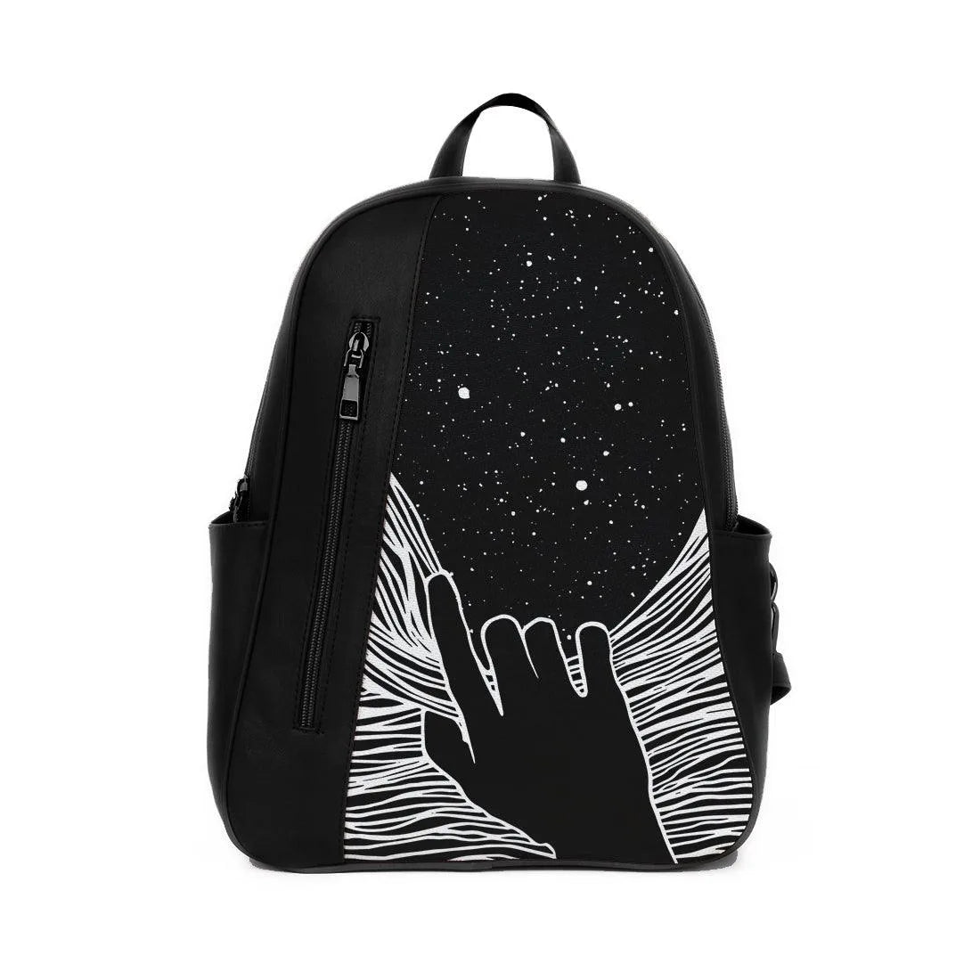 Black Mixed Backpack Through window