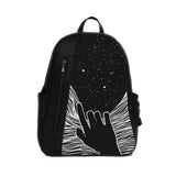 Black Mixed Backpack Through window