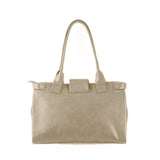 Beige Double Handle Large Bag Floral Skins