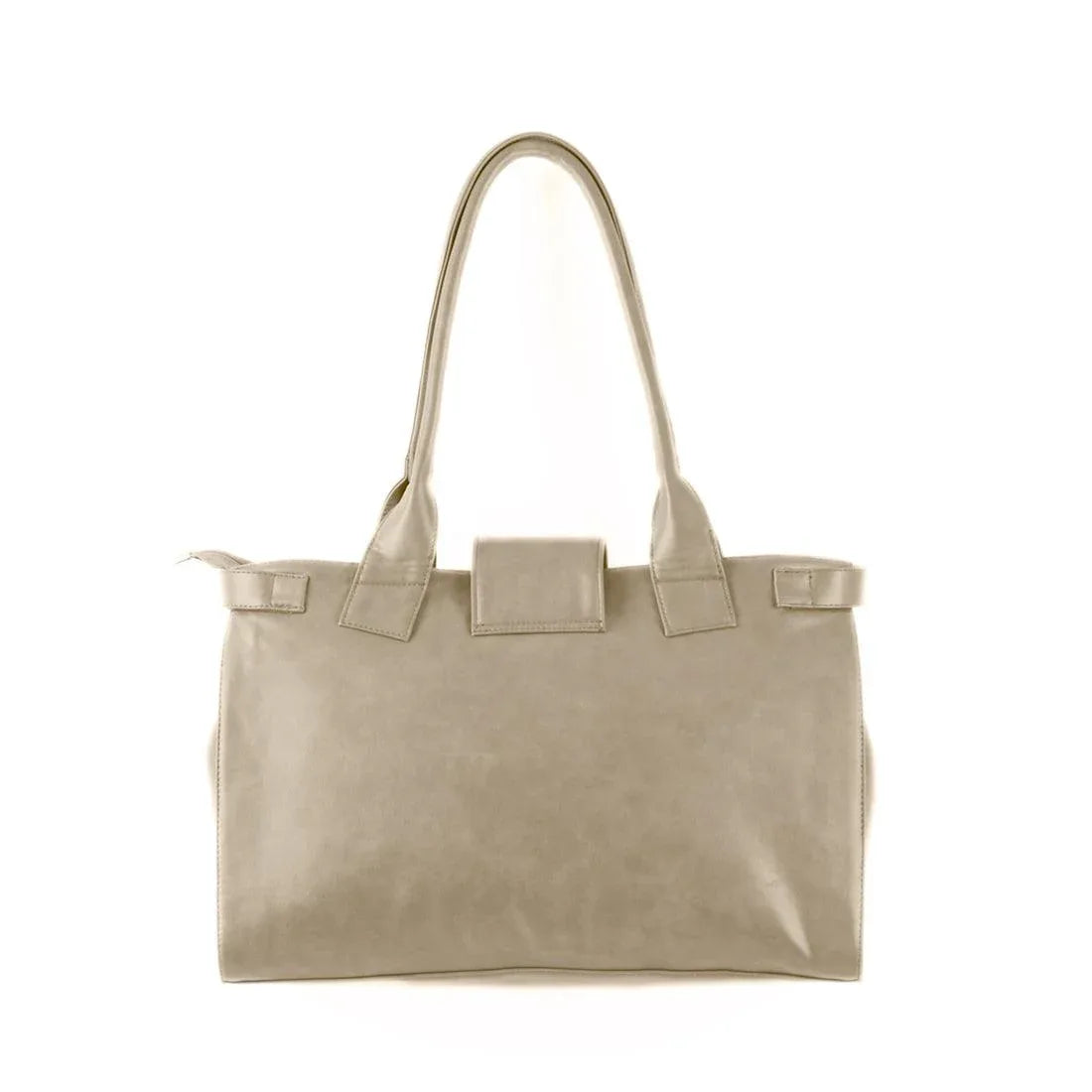 Beige Double Handle Large Bag Classic Townhouse Architectural Aesthetic