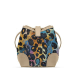 Beige Bucket Bag in Vibrant Leopard Splash - 2