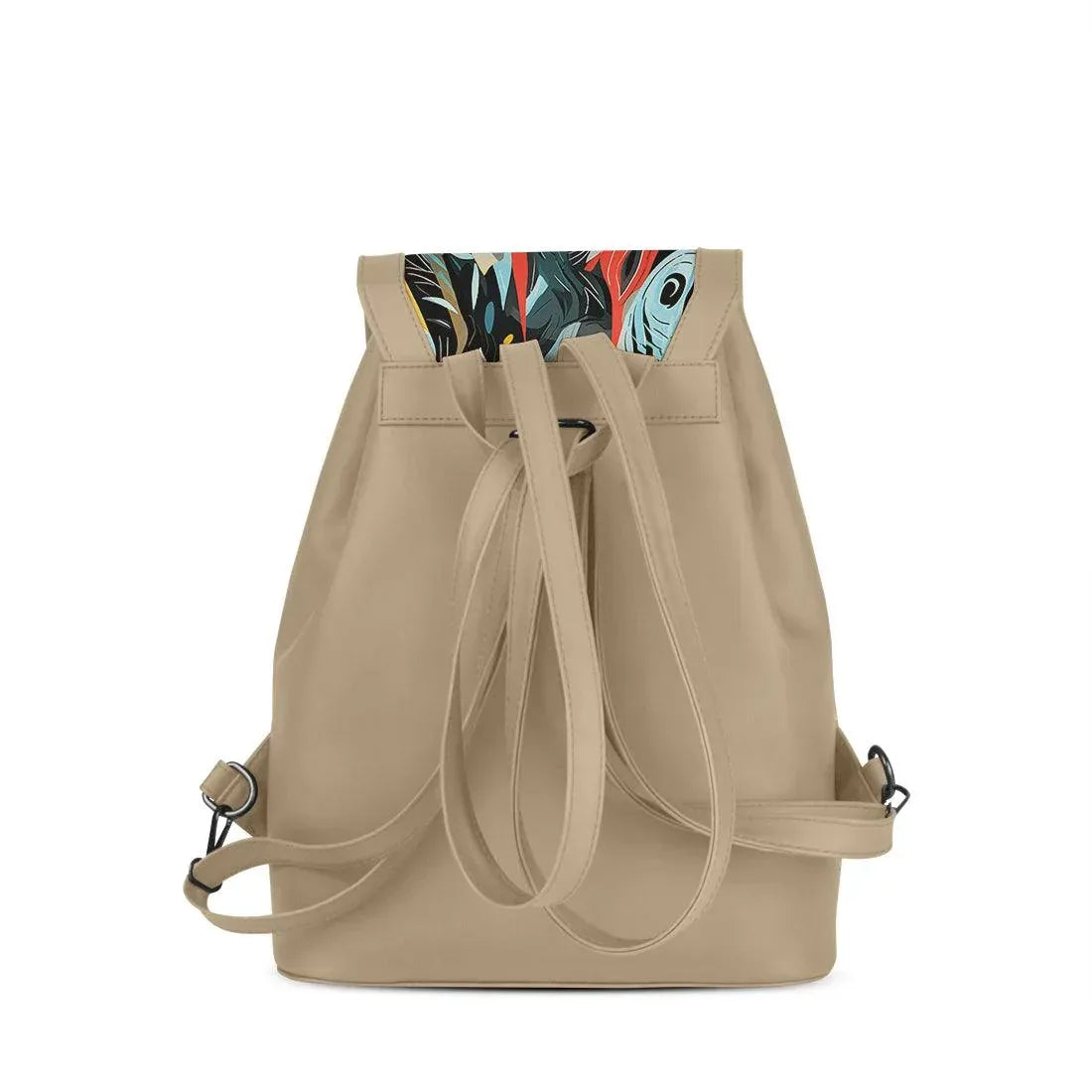 Beige City Serenade Backpack Abstract Avian Mosaic - CANVAEGYPT