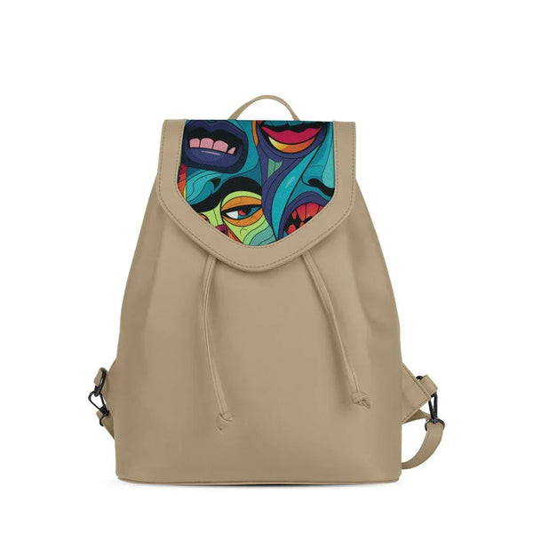Beige City Serenade Backpack Doodles of the Deep - CANVAEGYPT
