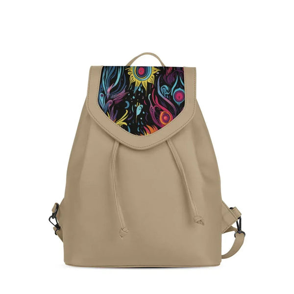Beige City Serenade Backpack Purple Ikat Mirage - CANVAEGYPT