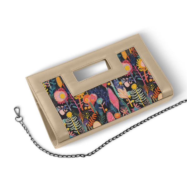 Beige City Sleek Clutch Midnight Floralscape - 1