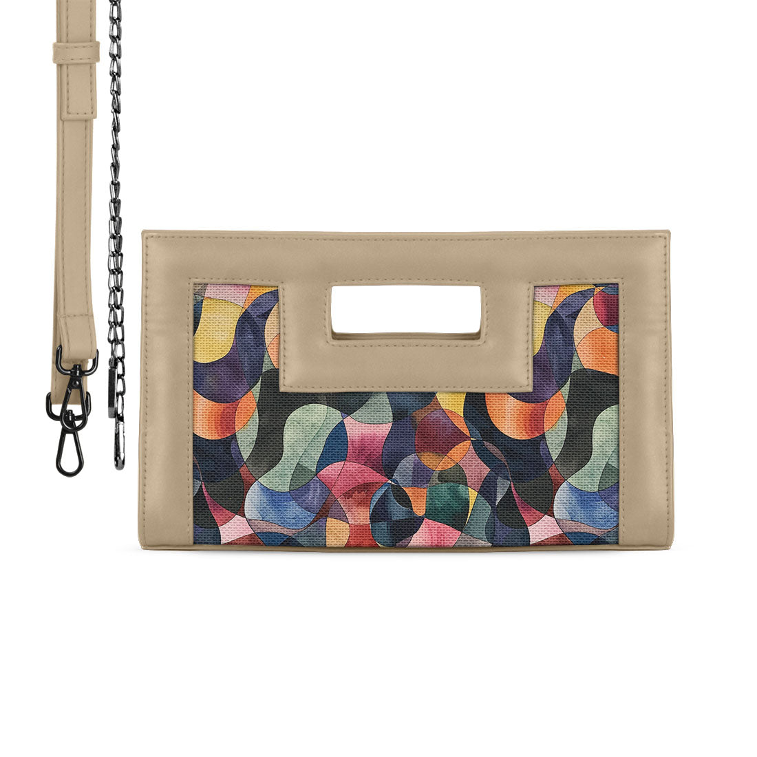 Beige City Sleek Clutch Watercolor Wavy - 2
