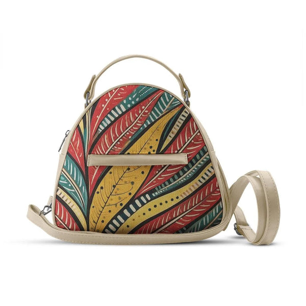Beige Mini Voyage Backpack Leaves - CANVAEGYPT