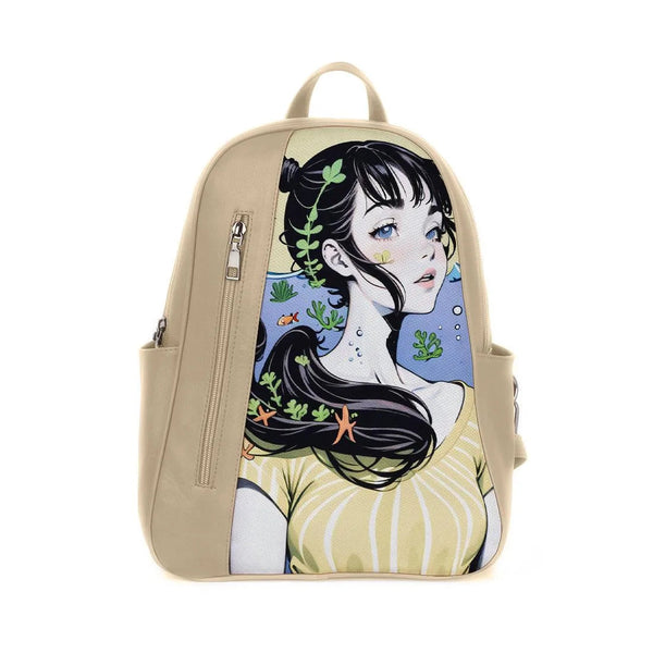 Beige Mixed Backpack Young Beauty - CANVAEGYPT
