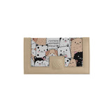 Beige Sleek Elegance Fold Wallet - Playful Kawaii Critter Charm - 2