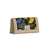 Beige Sleek Elegance Fold Wallet Featuring Bold Geometric Pops - 1
