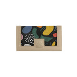 Beige Sleek Elegance Fold Wallet Featuring Bold Geometric Pops - 2