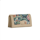 Beige Sleek Elegance Fold Wallet Featuring Vintage Typography & Peaks - 1