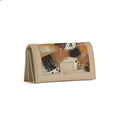 Beige Sleek Elegance Fold Wallet with Bold Abstract Brushstrokes