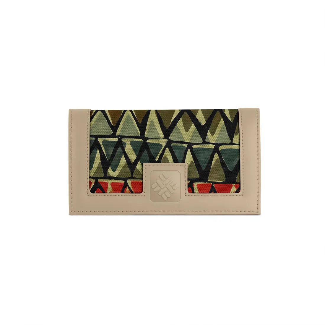 Beige Sleek Elegance Fold Wallet with Tribal Chevron Vibes - 2