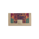 Beige Sleek Elegance Fold Wallet with Vibrant Tribal Maze Design - 2