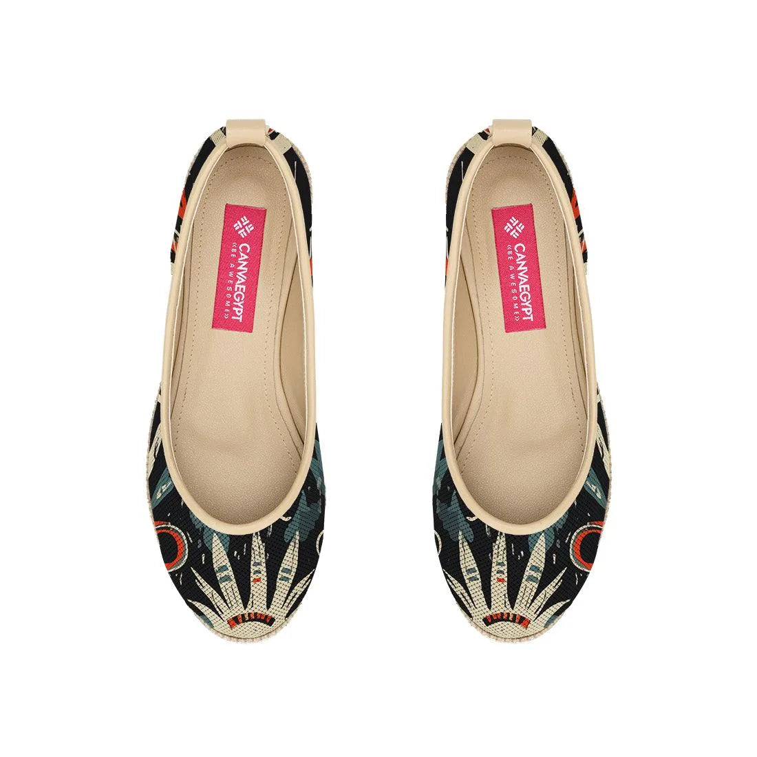 Beige Voyage Round Toe Art - CANVAEGYPT