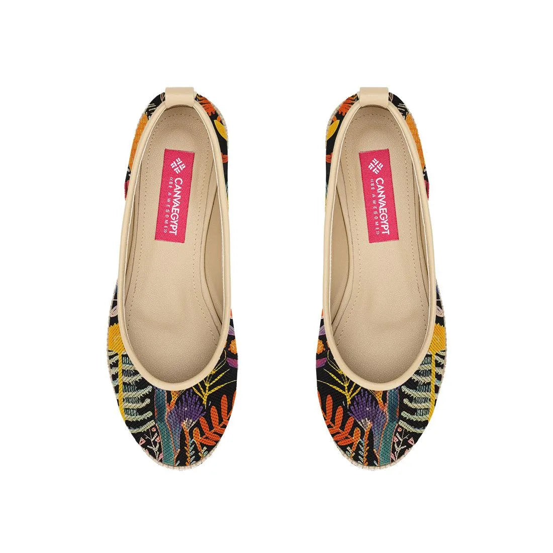Beige Voyage Round Toe Sea Life - CANVAEGYPT