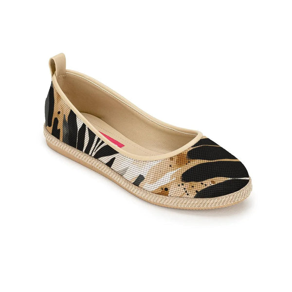 Beige Voyage Round Toe Short Leaf