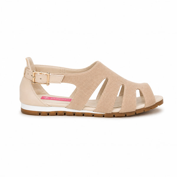 Beige Spider Toe Sandal Solid Beige