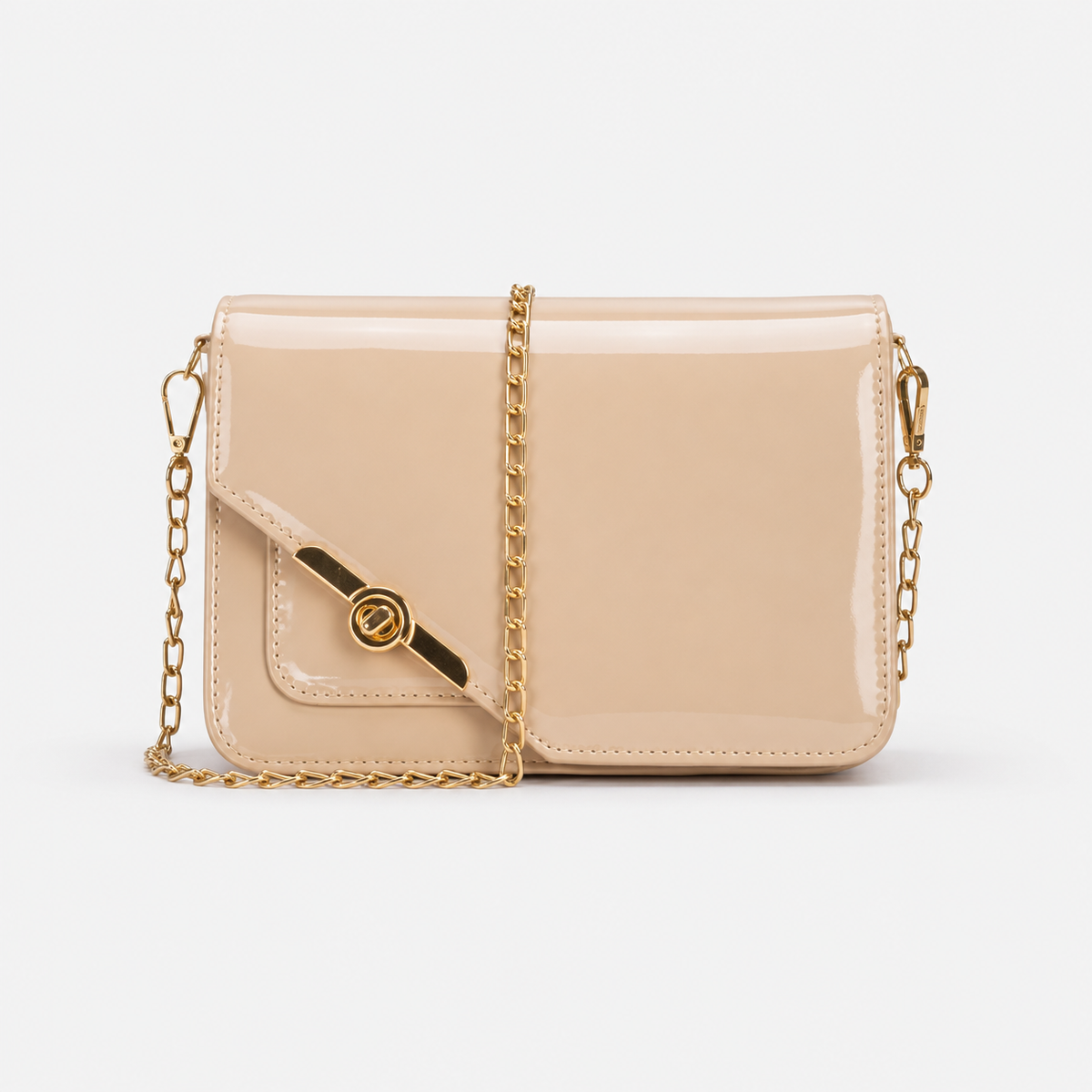 Biege Chain Crossbody Bag – Twist & Go Chain Crossbody Bag – Twist & Go | ECADRA