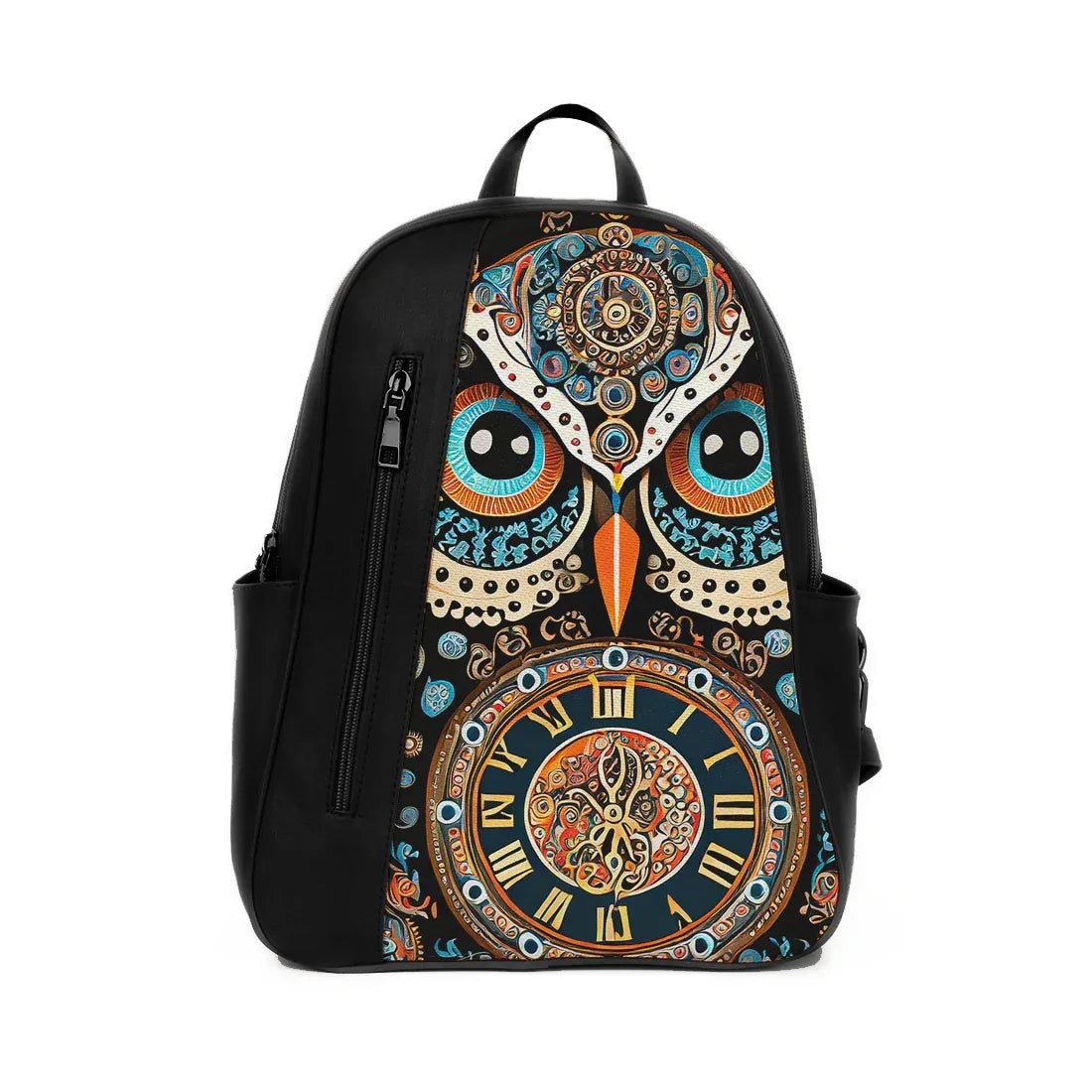 Black Mixed Backpack Clock Owl - 1