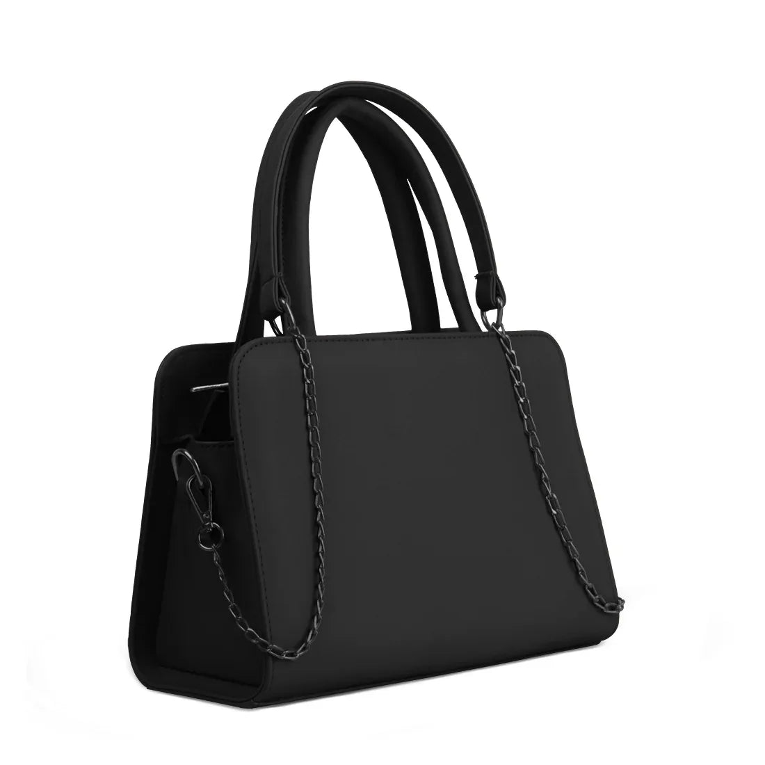 Black Chic Chain Accent Handbag - 2