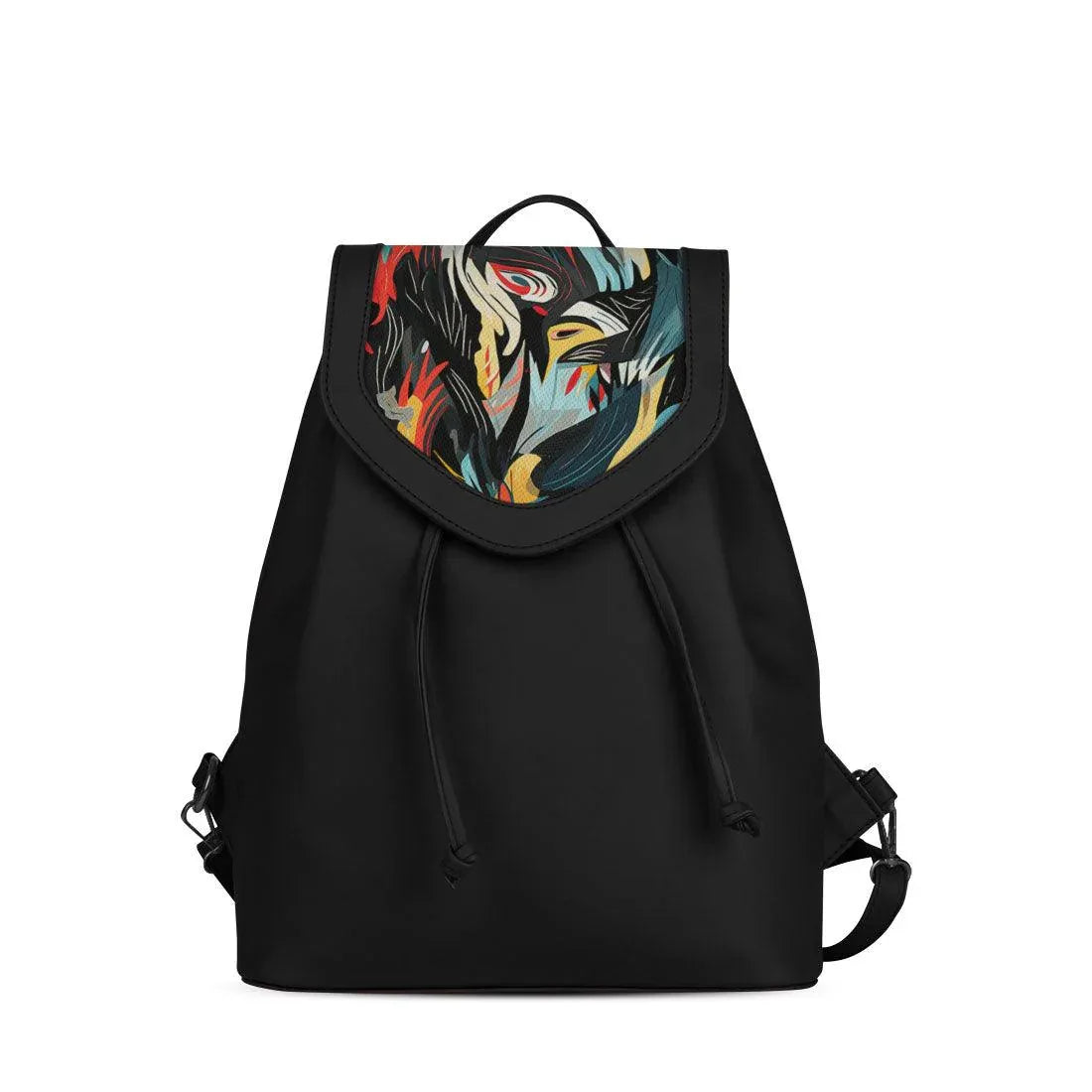 Black City Serenade Backpack Abstract Avian Mosaic - CANVAEGYPT