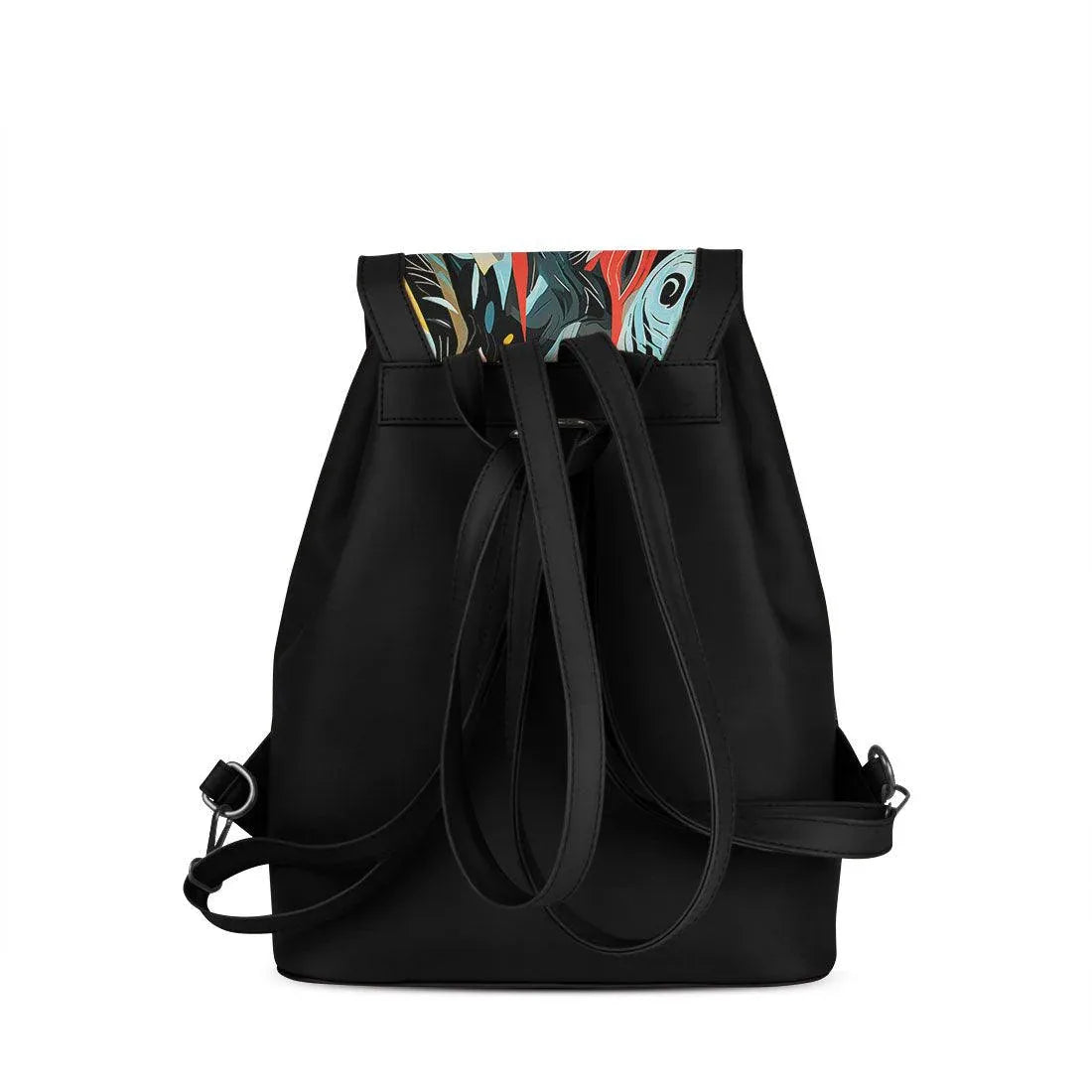 Black City Serenade Backpack Abstract Avian Mosaic - CANVAEGYPT