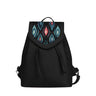 Black City Serenade Backpack Vibrant Peacock Droplets