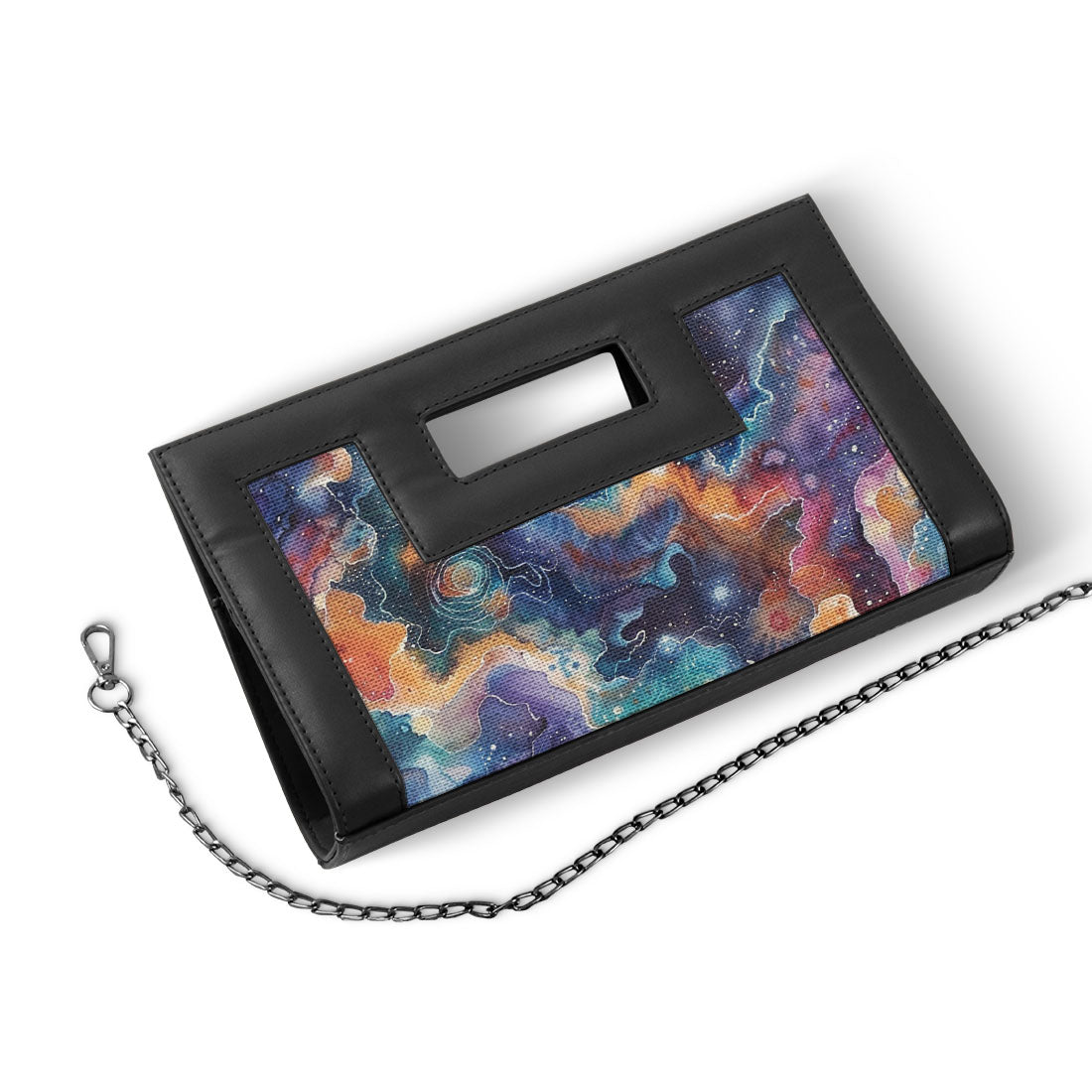 Black City Sleek Clutch Galaxy Shapes - 1