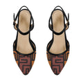 Black Closed Strap Sandal African Tribal