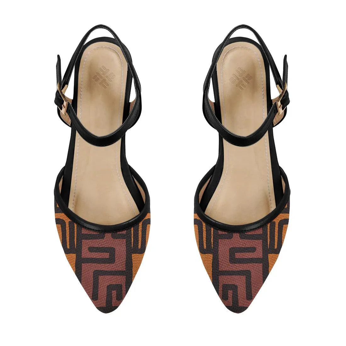 Black Closed Strap Sandal African Tribal