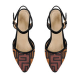 Black Closed Strap Sandal African Tribal