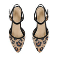 Black Closed Strap Sandal Orange Cheetah