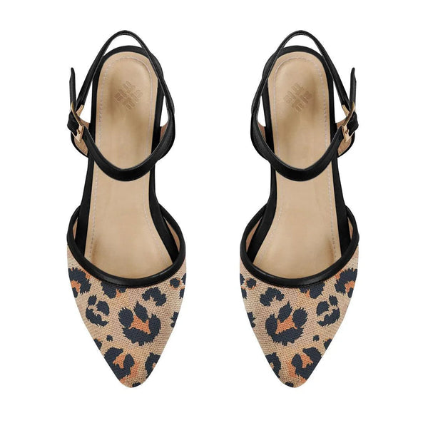 Black Closed Strap Sandal Orange Cheetah - 1