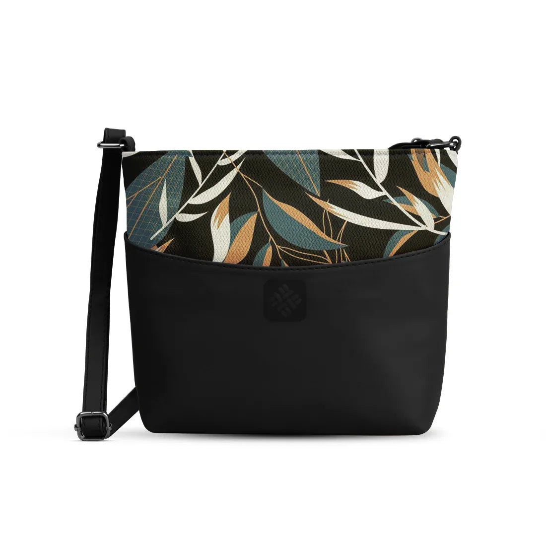Chic Essentials Crossbody Black Leaves - 1