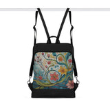 Black Laptop Backpack Flowers - CANVAEGYPT