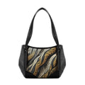 Black Leather Tote Bag connected